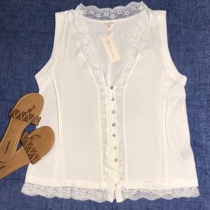 NWT POL Lace Trimmed Tank Top